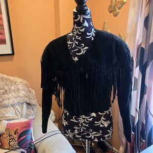 Vintage Chia Black Fringe Jacket